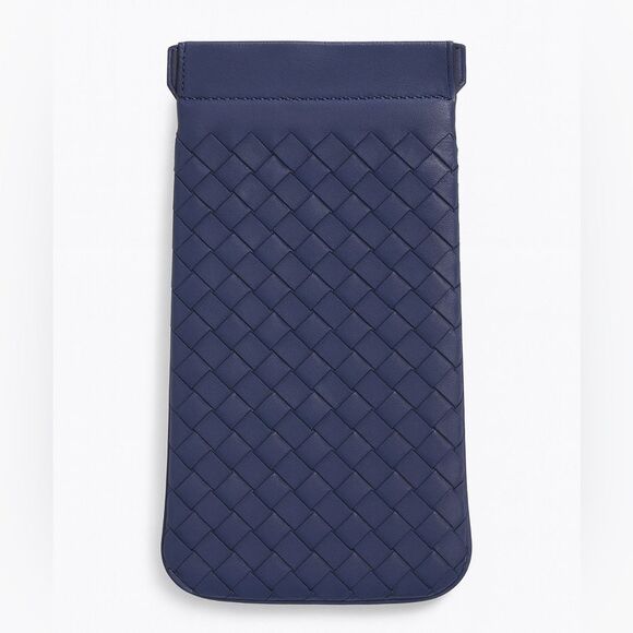 Bottega Veneta Intrecciato Eyeglass Case Blue - Picture 1 of 9